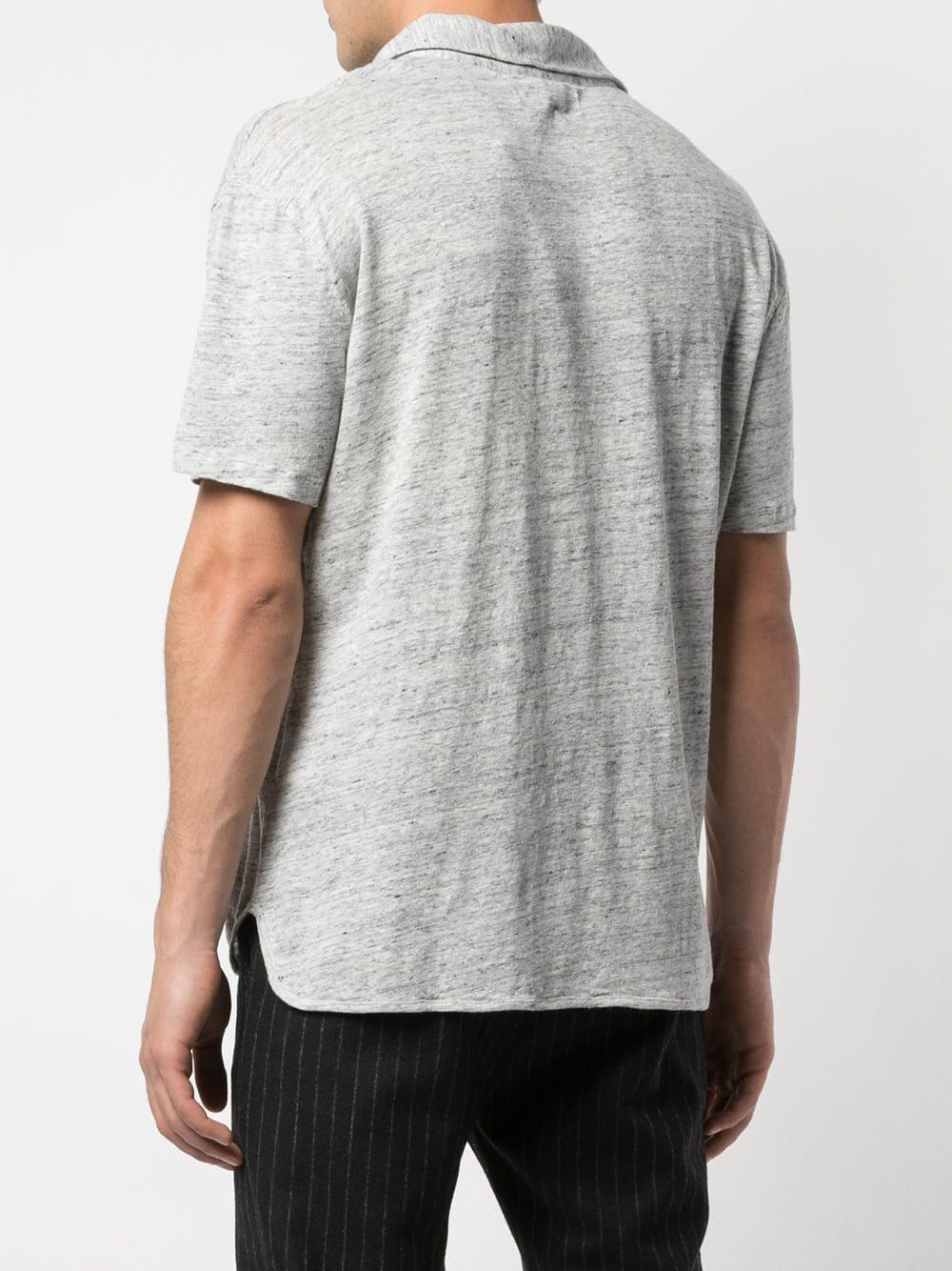 Officine Generale - Simon Gray Pigment Dyed Linen Polo