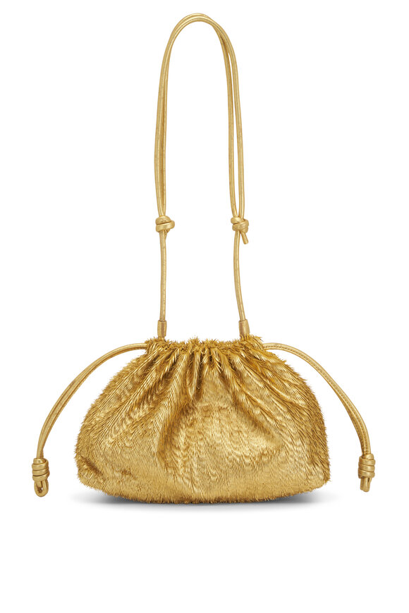 Loewe - Fringe Flamenco Gold Metallic Leather Shoulder Bag