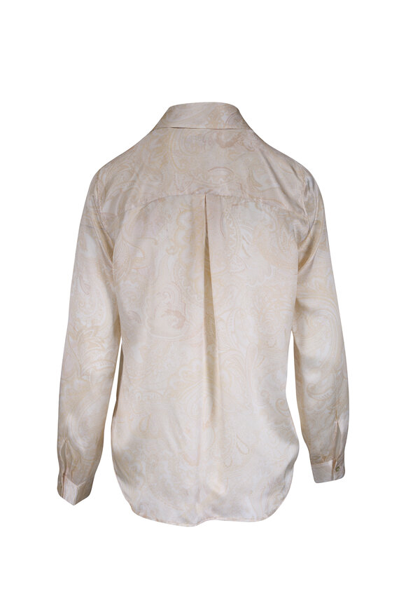 L'Agence Tyler White Paisley Print Silk Blouse - view 2
