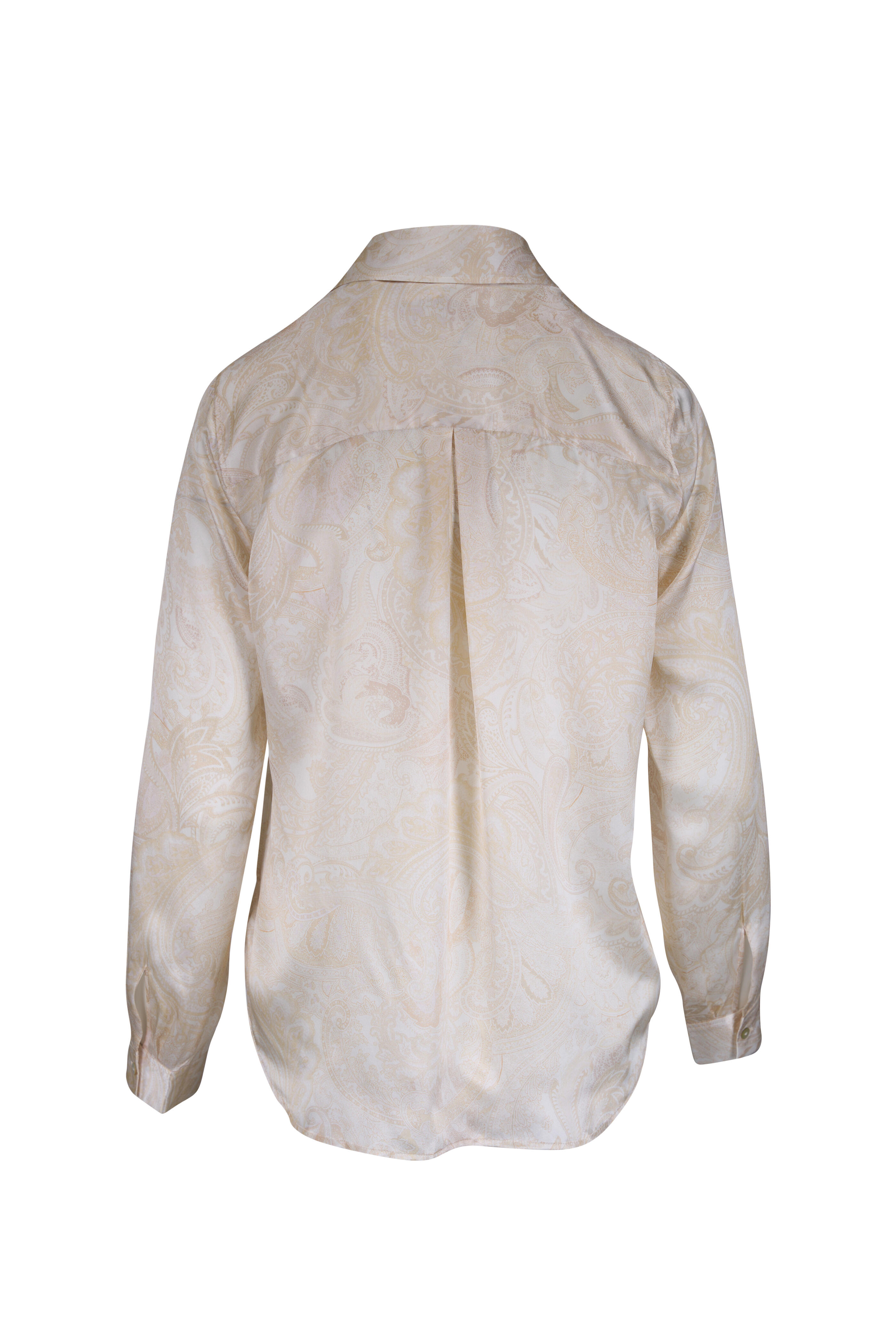 L'Agence - Tyler White Paisley Print Silk Blouse - view 2