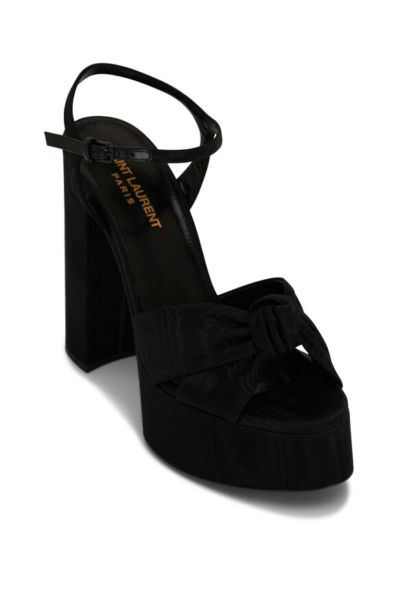 Saint Laurent - Bianca Knotted Black Platform Sandal, 85mm