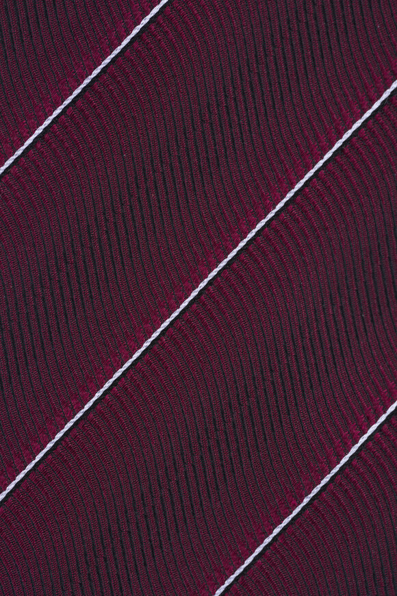 Tom Ford Dark Red Stripe Silk Necktie - view 2