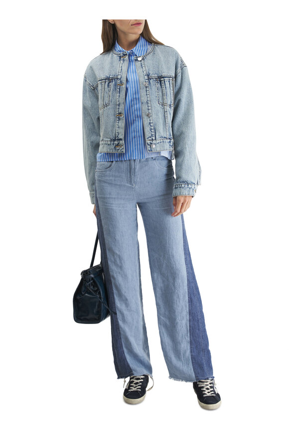 3.1 Phillip Lim - Collarless Cropped Denim Jacket