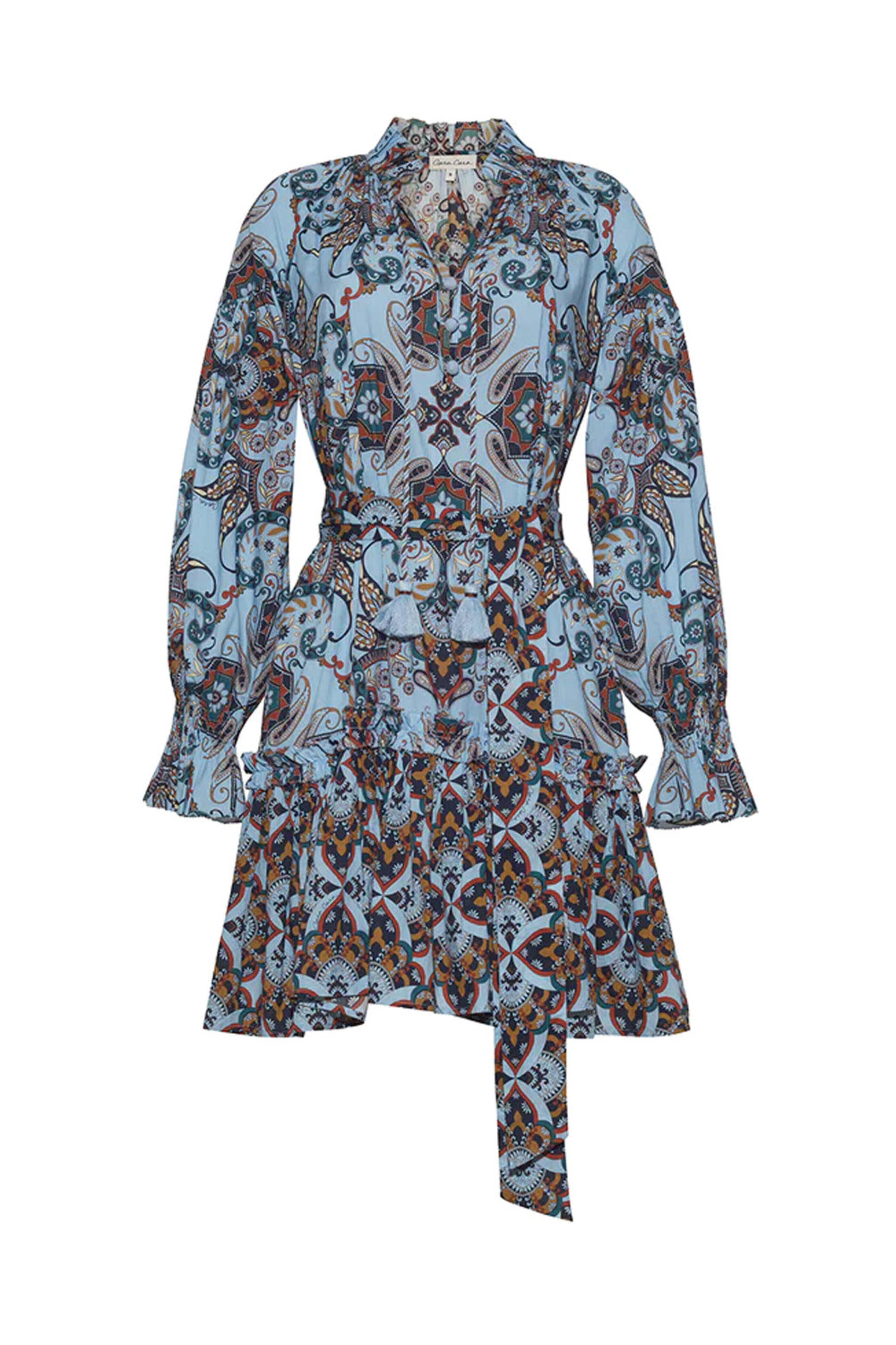 Cara Cara - Blue Vintage Paisley Poppy Dress