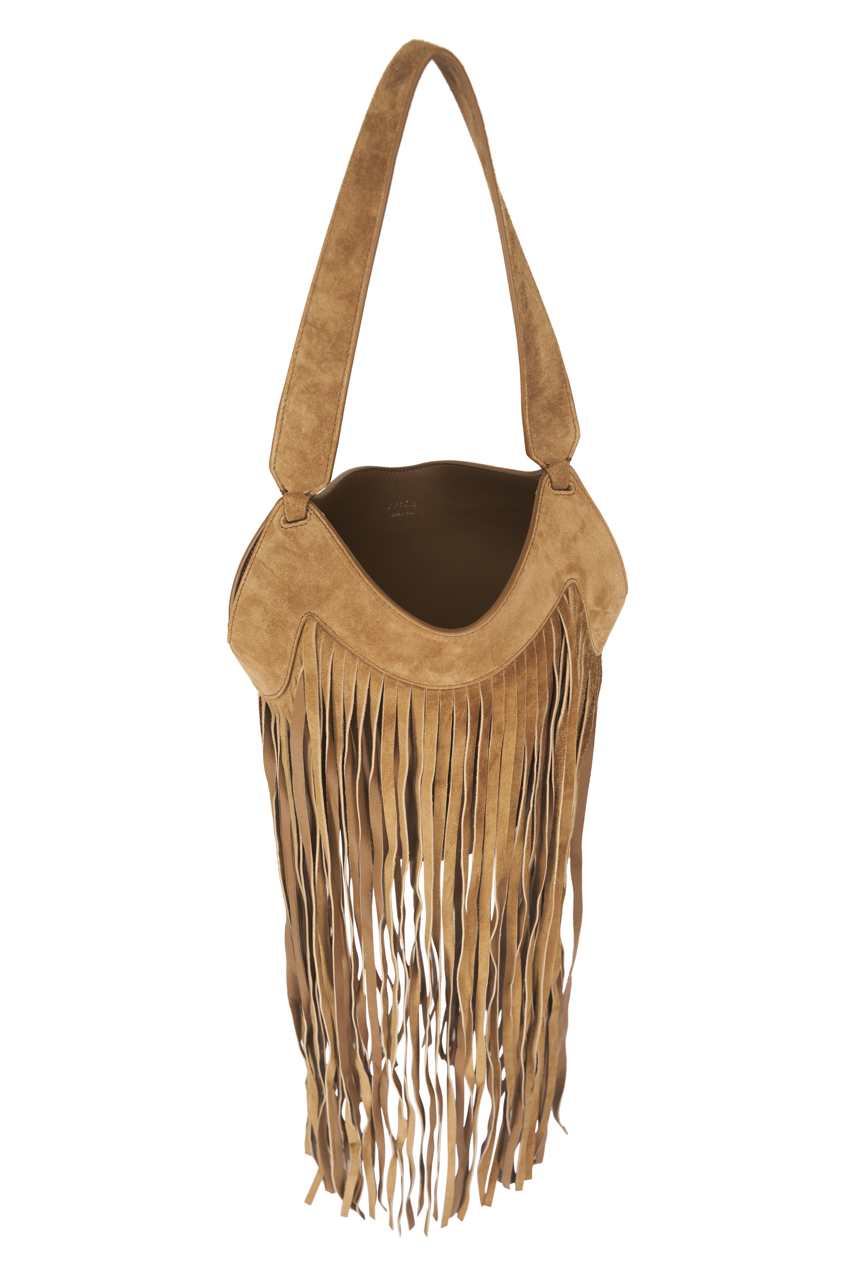 Khaite - Nano Lotus Mud Suede Fringe Tote - view 6