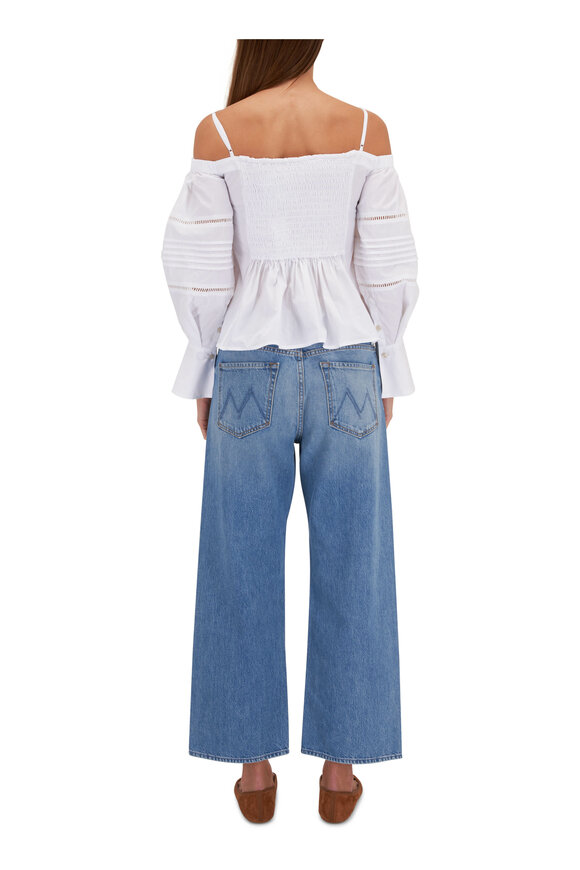 Mother - Dodger Ankle Romaine Calm Embroidered Crop Jean