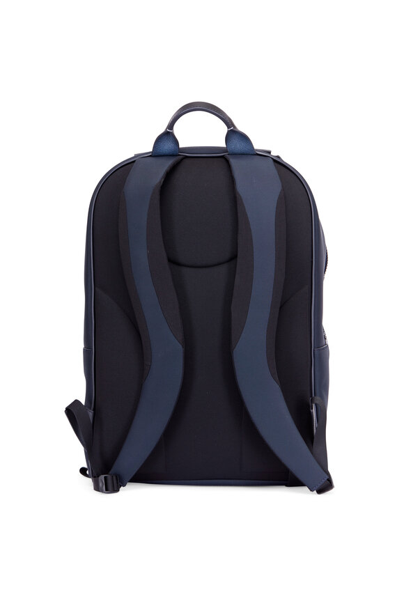 Troubadour - Navy Nylon & Leather Weather-Resistant Backpack