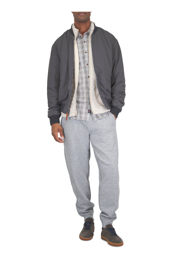 Faherty Brand Graphite Military Bomber Jacket - view 2