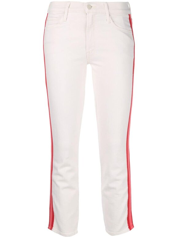 Mother - The Mid-Rise Dazzler Off White Stripe Jean