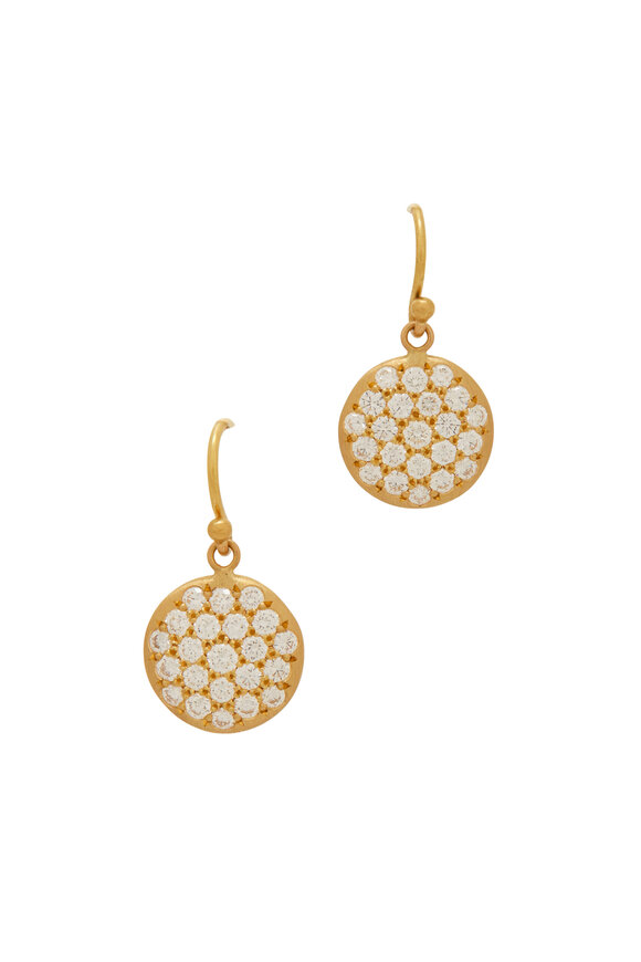 Caroline Ellen 20K Gold Small Flower Stud Earrings with Diamonds