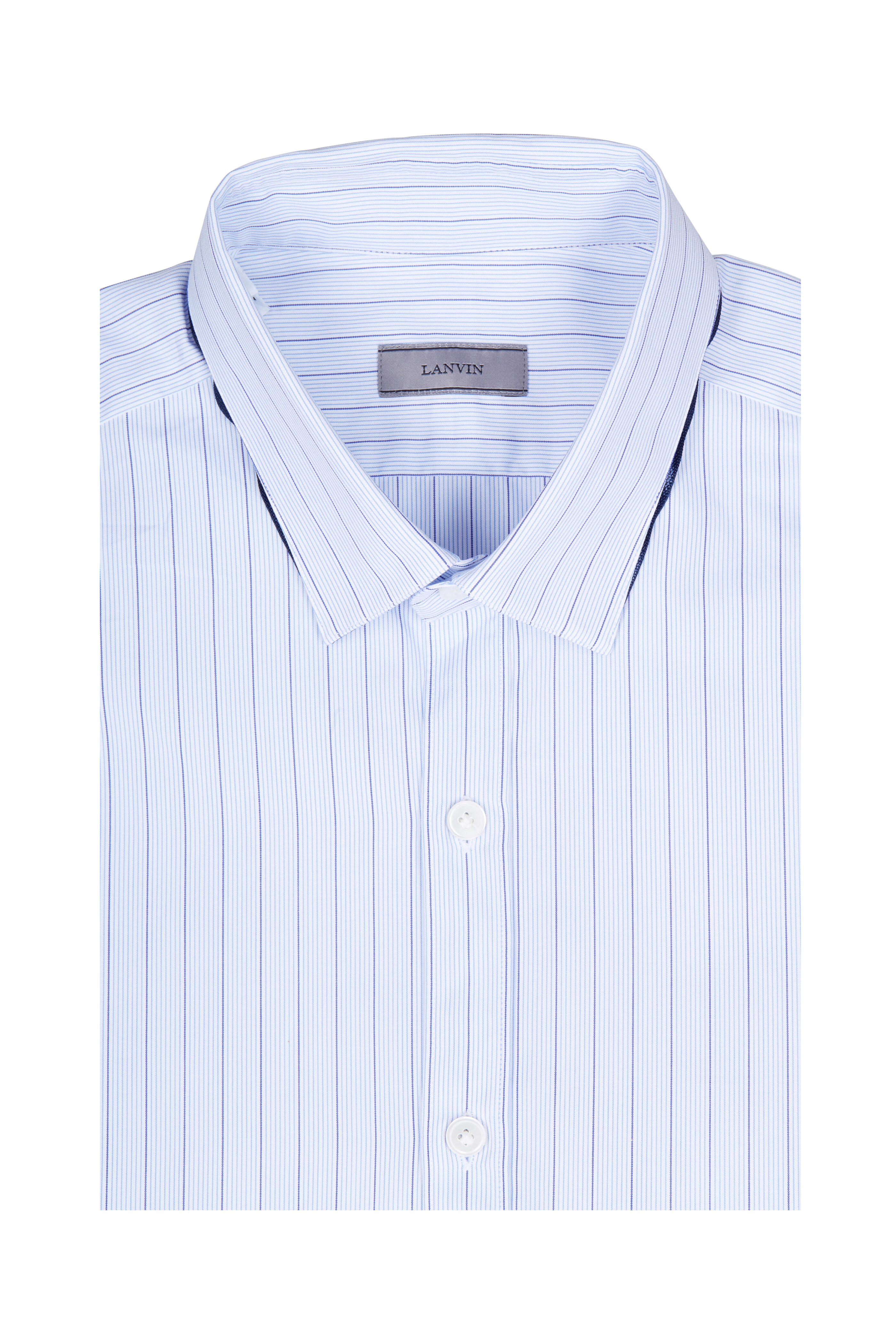 lanvin dress shirt Vintage 1980's LANVIN Striped Dress Shirt / Retro Collectable Rare