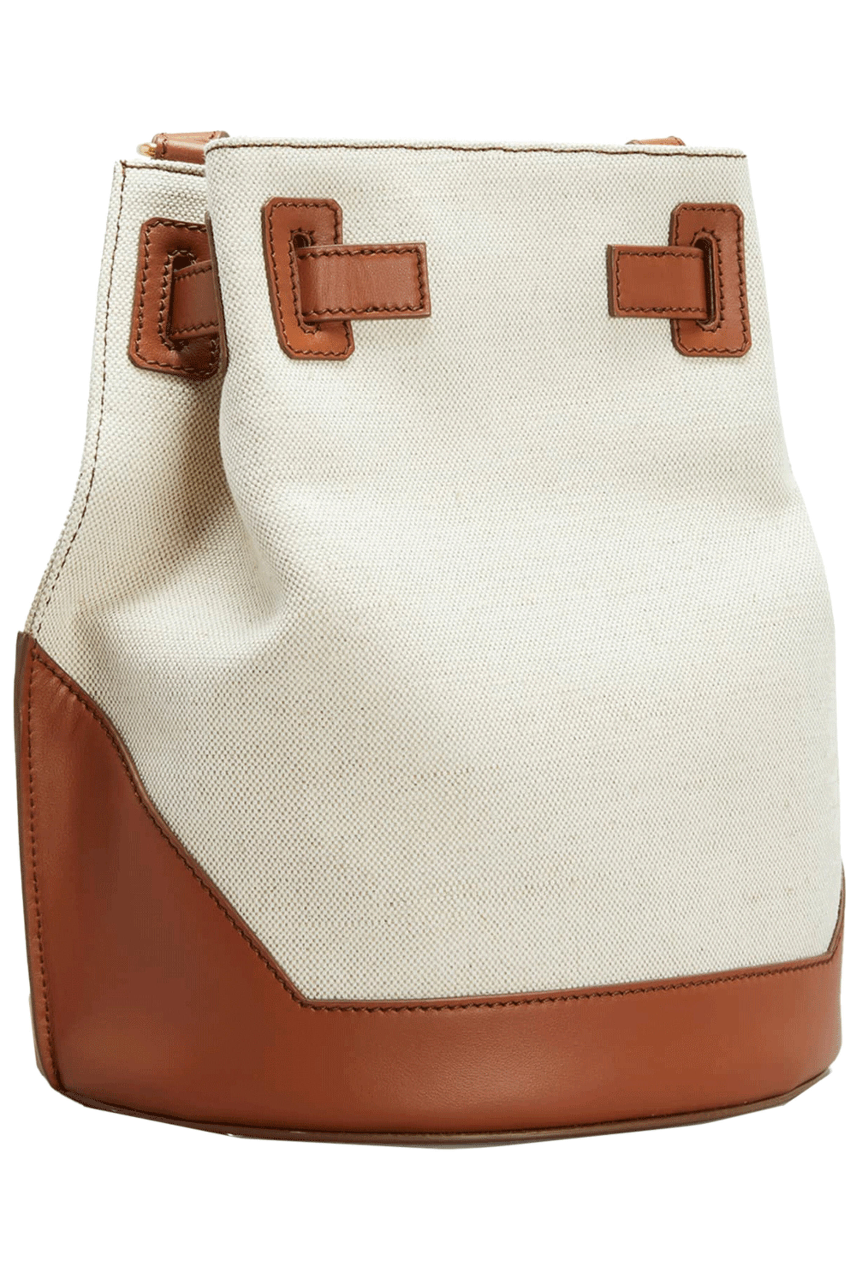 Balmain - B Army Canvas Bucket Bag in Natural Maron