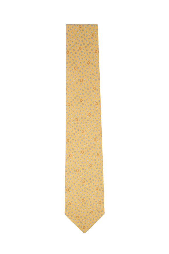 Hermes Surfing Print Silk Tie