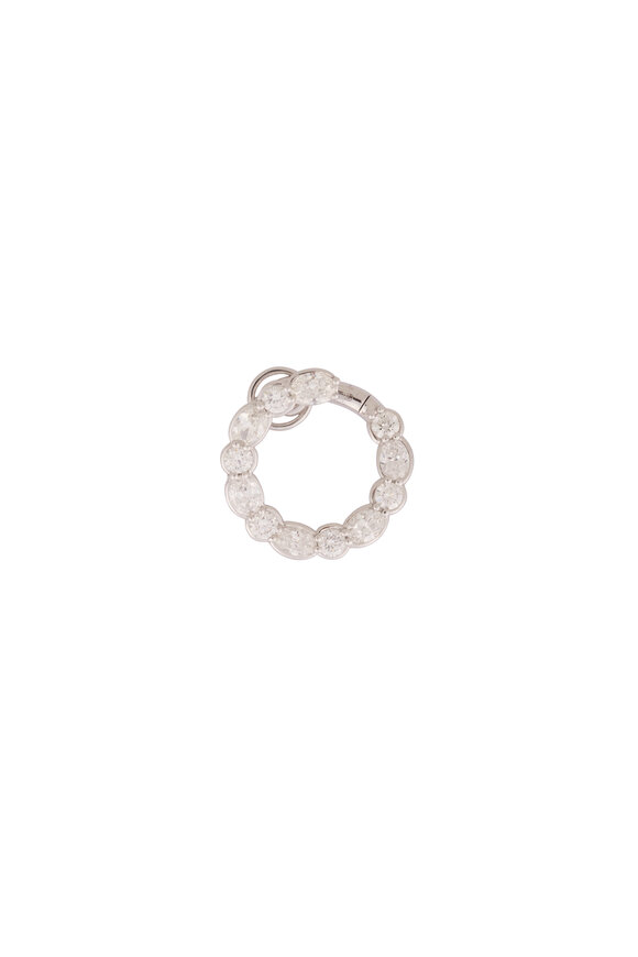 ZYDO 18k White Gold Diamond Hoop Earrings - view 2