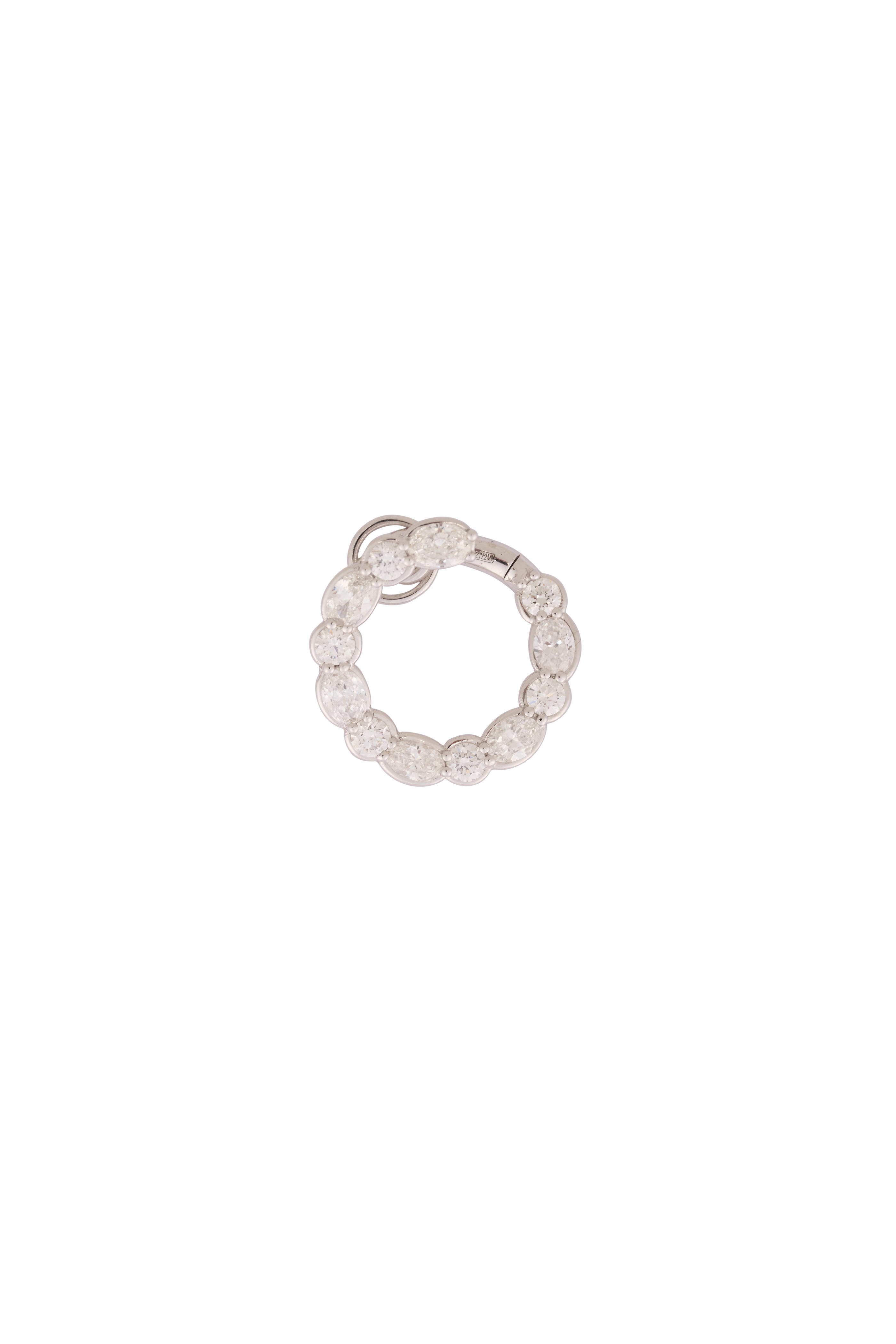 ZYDO - 18k White Gold Diamond Hoop Earrings