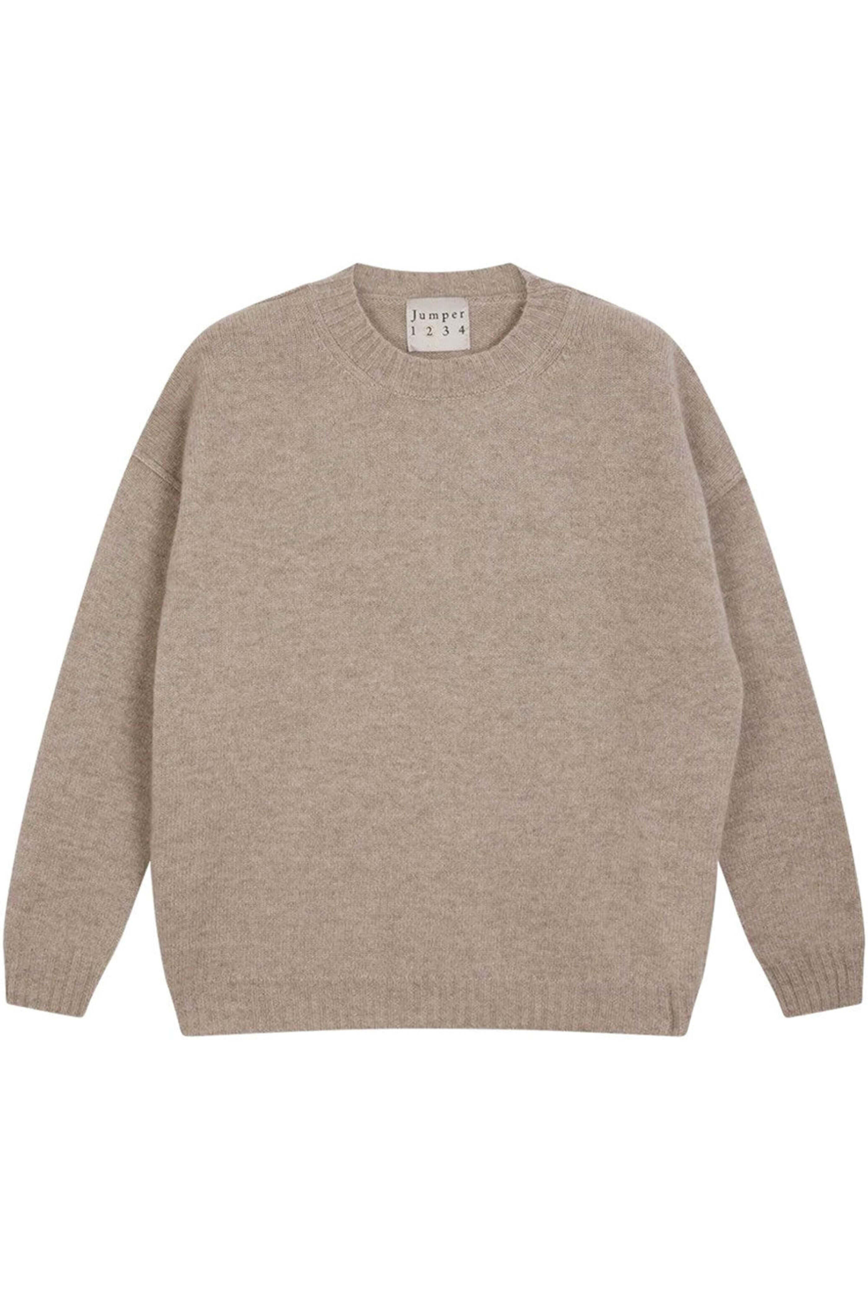 Jumper 1234 - Light Brown Crew Neck Sweater