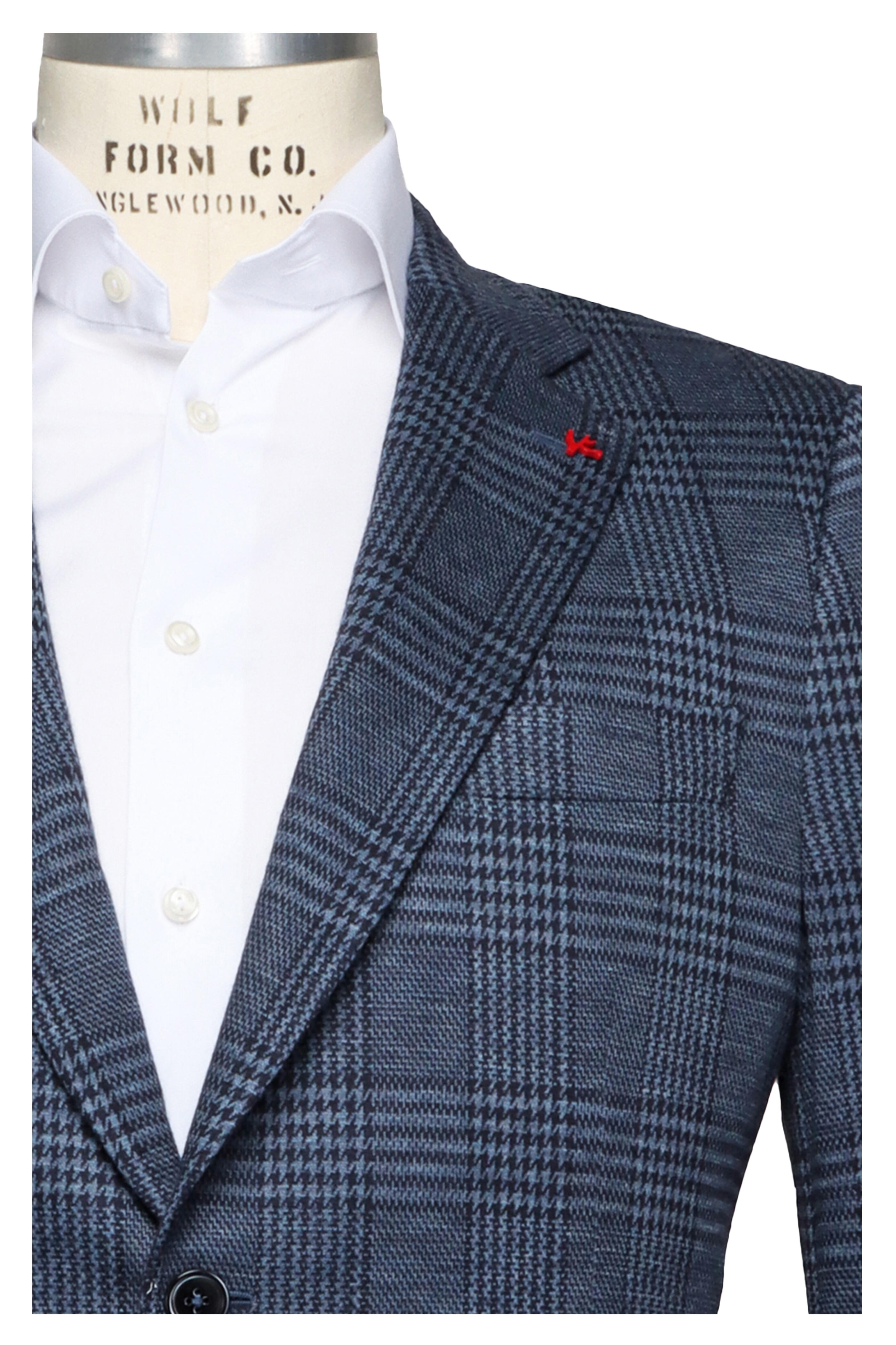 Isaia - Blue Plaid Houndstooth Sportcoat