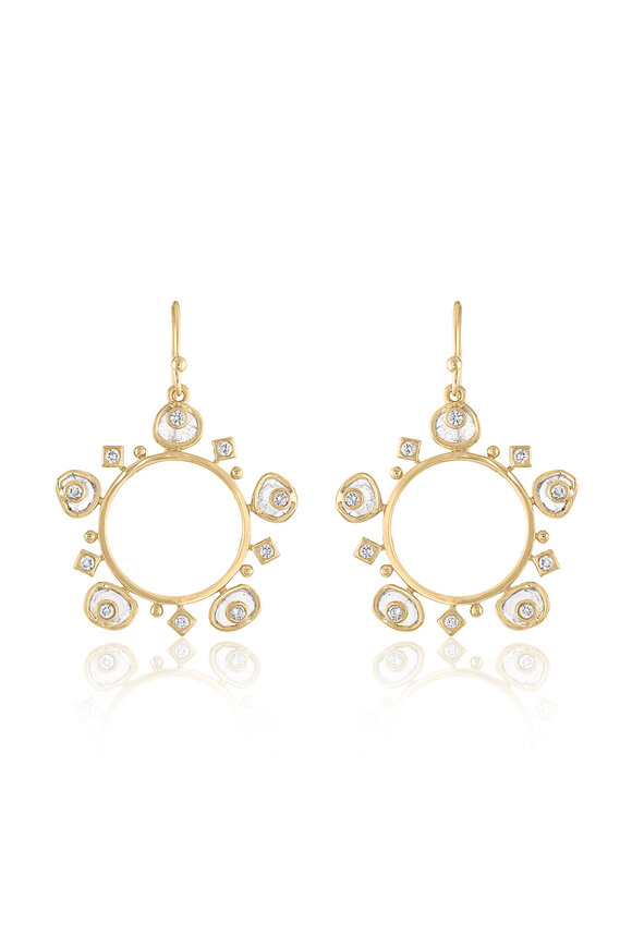 Loriann 14k Yellow Gold Diamond Liora Hoop Earrings