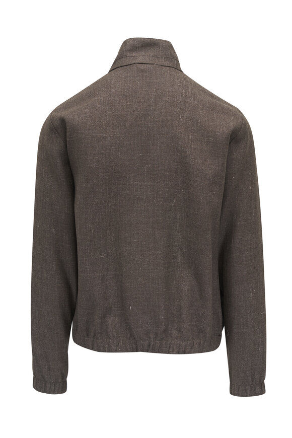 Loro Piana Stromboli Sand Linen & Silk Bomber Jacket - view 2