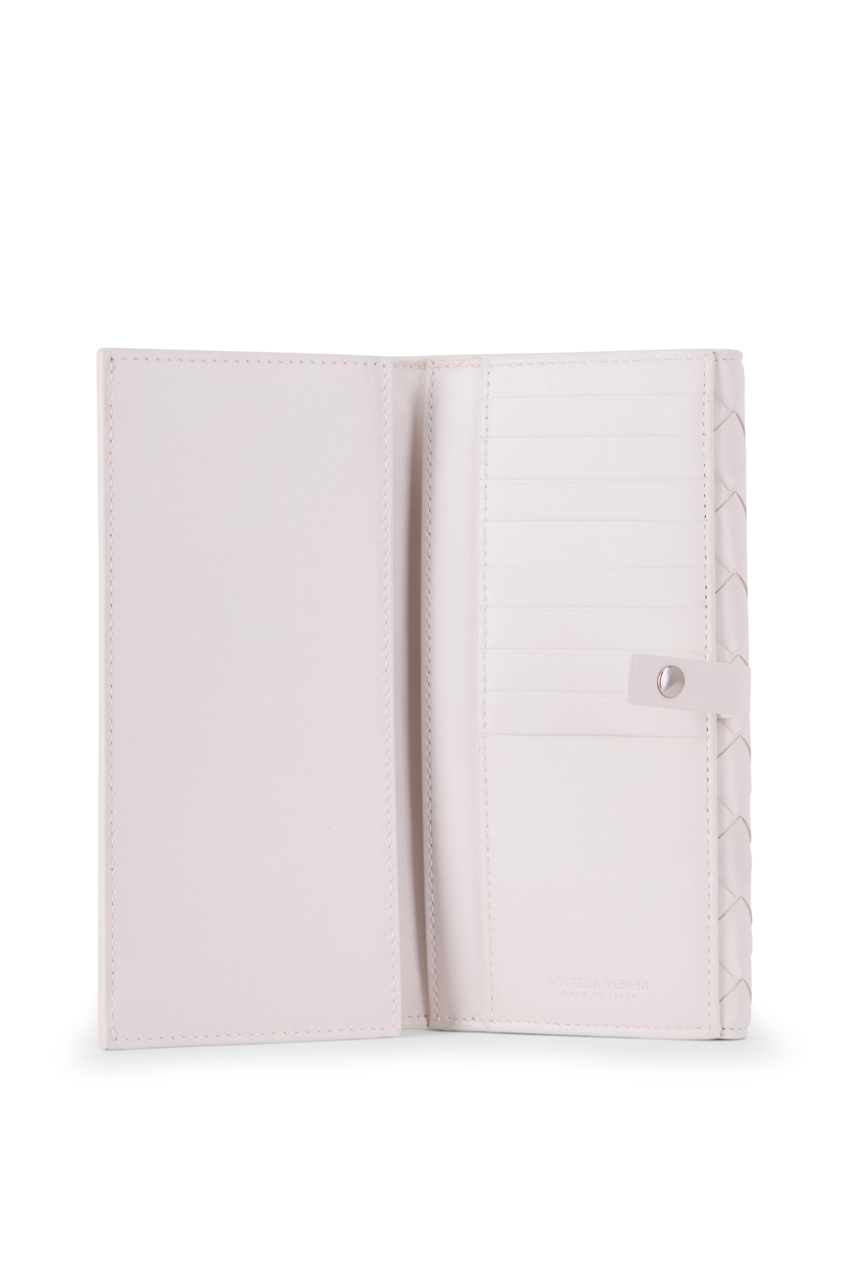 Bottega Veneta - Intrecciato White Bi-Fold Flap Wallet