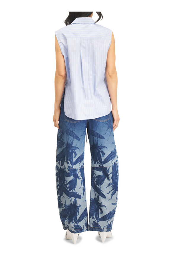 Loewe Dark Navy Denim Corncob Print Barrel Leg Jean - view 4