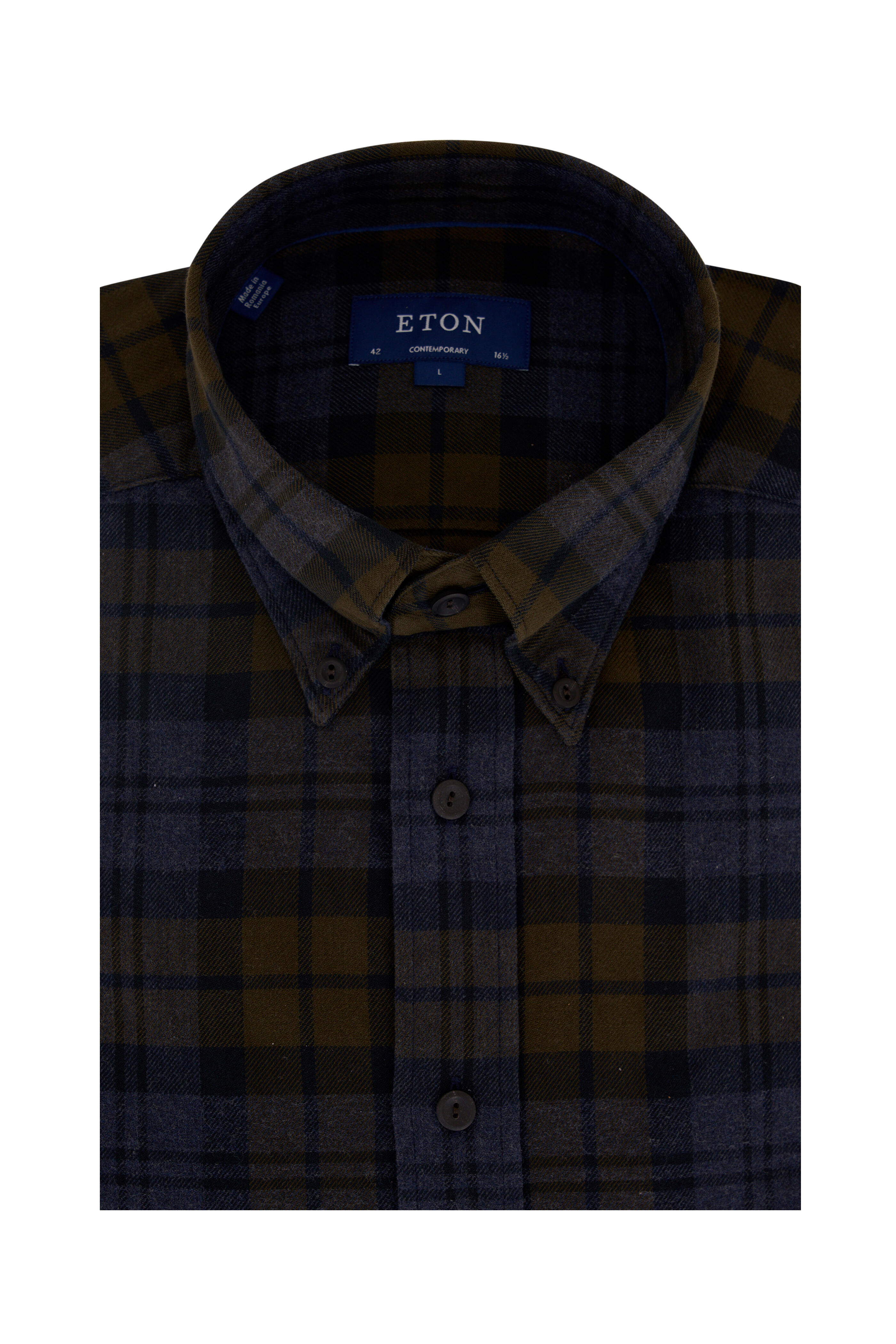 eton cont lavender woven dress shirt main image 1