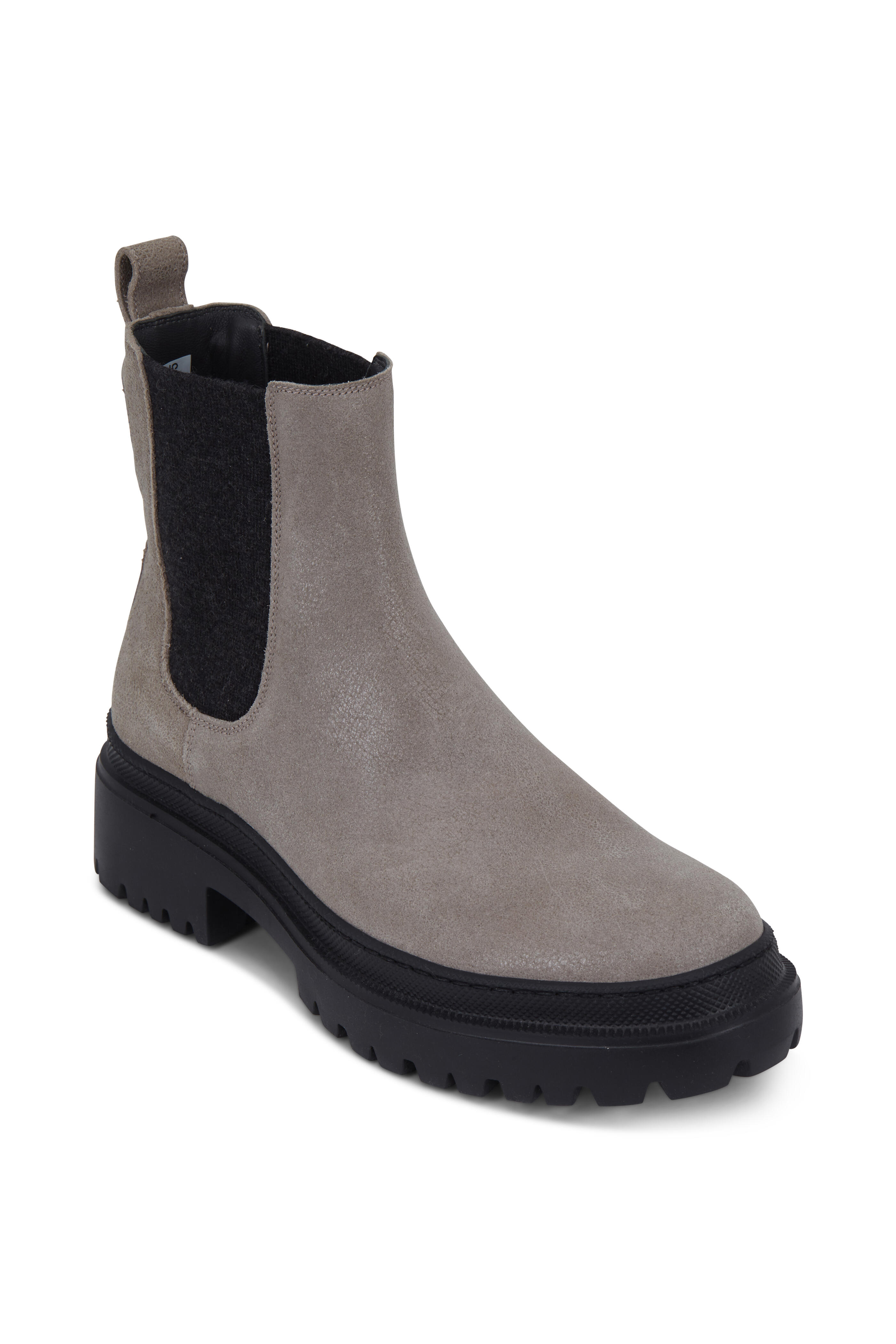 Brunello Cucinelli - Gray Buff Leather Ankle Boot