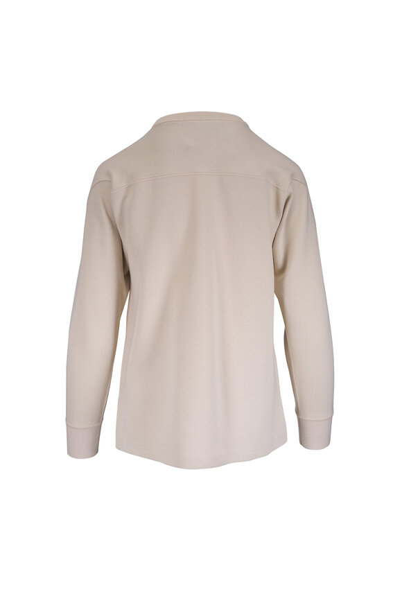 Loro Piana Viera Light Beige Fleece Crewneck Sweater Shirt - view 2
