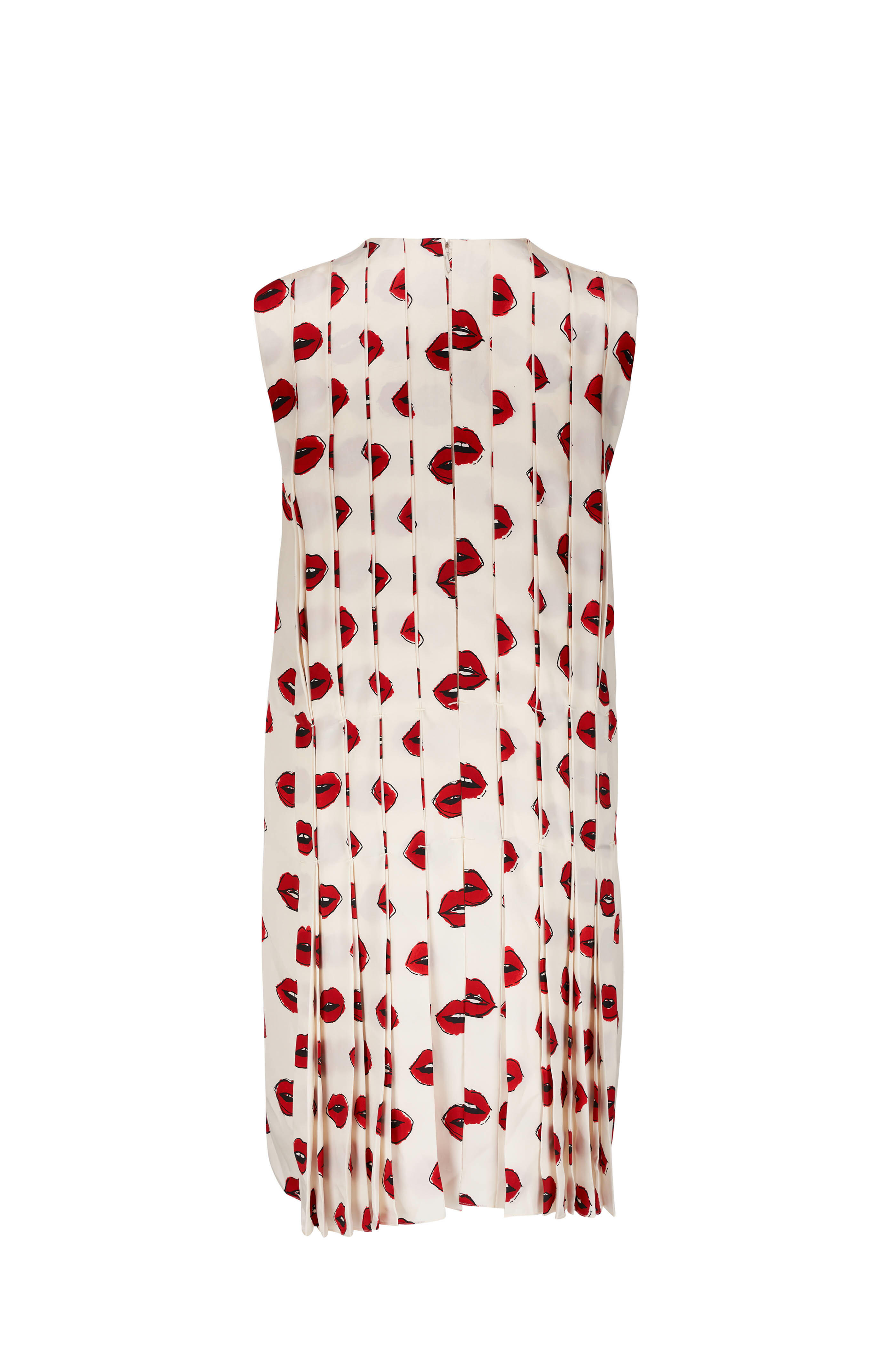 Khaite - Blaz Cream & Red Lip Print Dress | Mitchell Stores