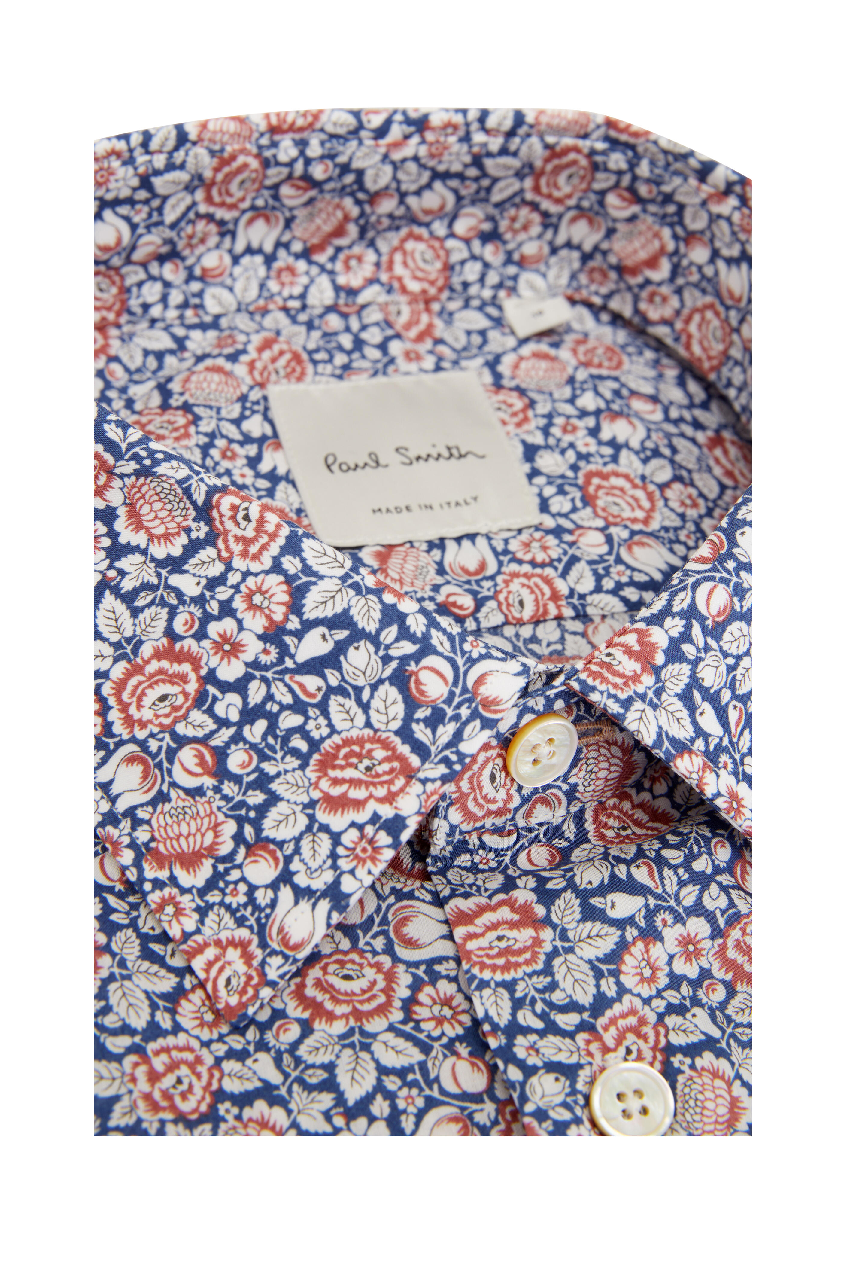 Paul Smith Men factory Blue Floral Shirt