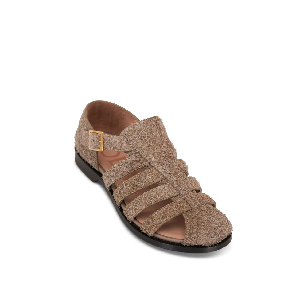 サンダル LOEWE Men Sandals M816V29X12SUE 4160 GREEN Flex Anagram slide in soft calfskin Green - LOEWE