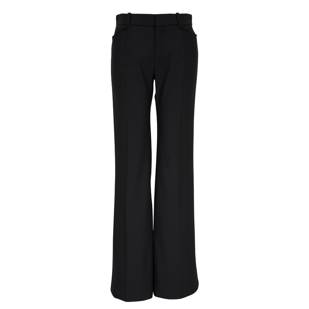 Chloé - Black Wool Low-Waisted Flare Pant | Mitchell Stores