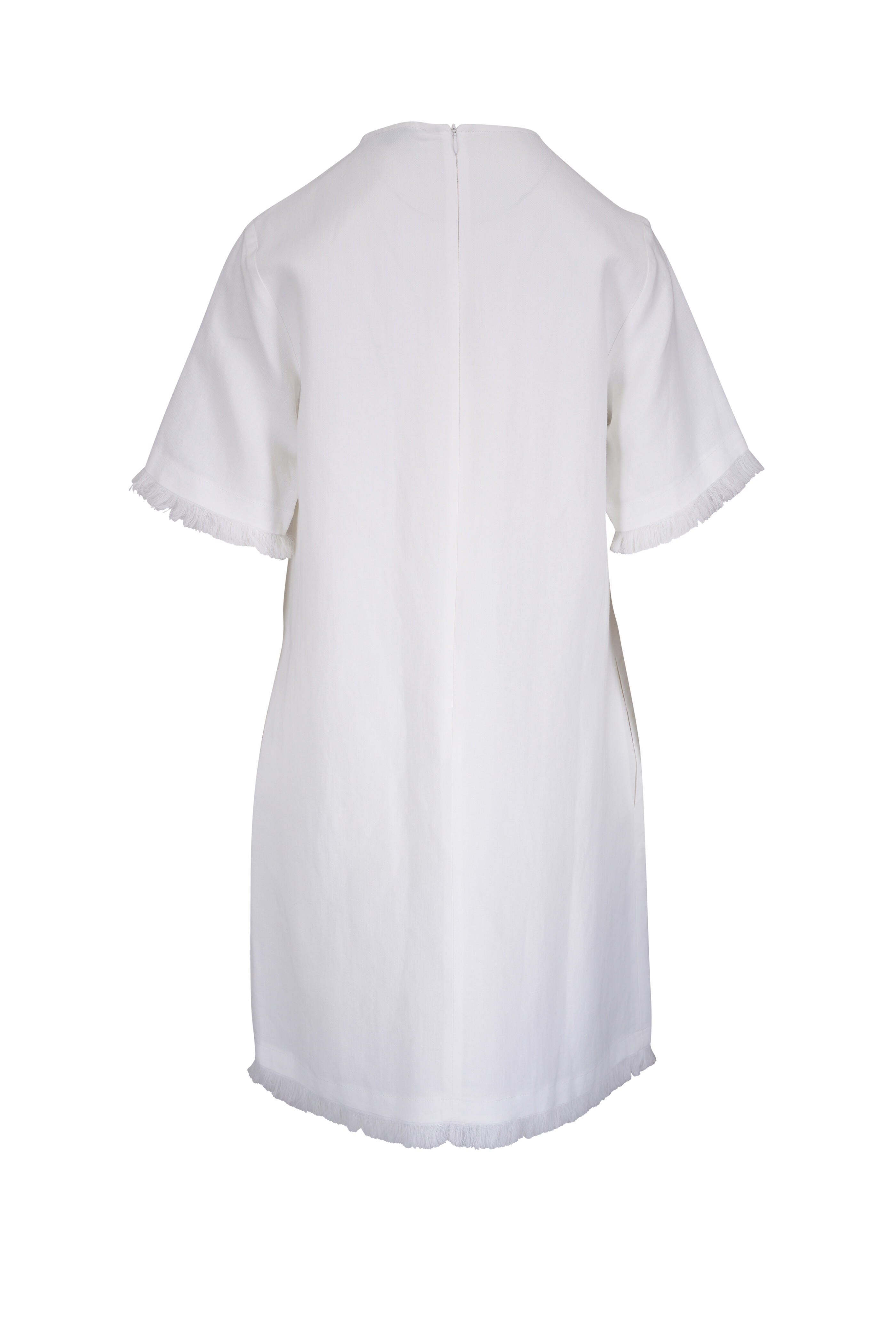 Antonelli - Nicaragua White Fringe Trim Mini Dress