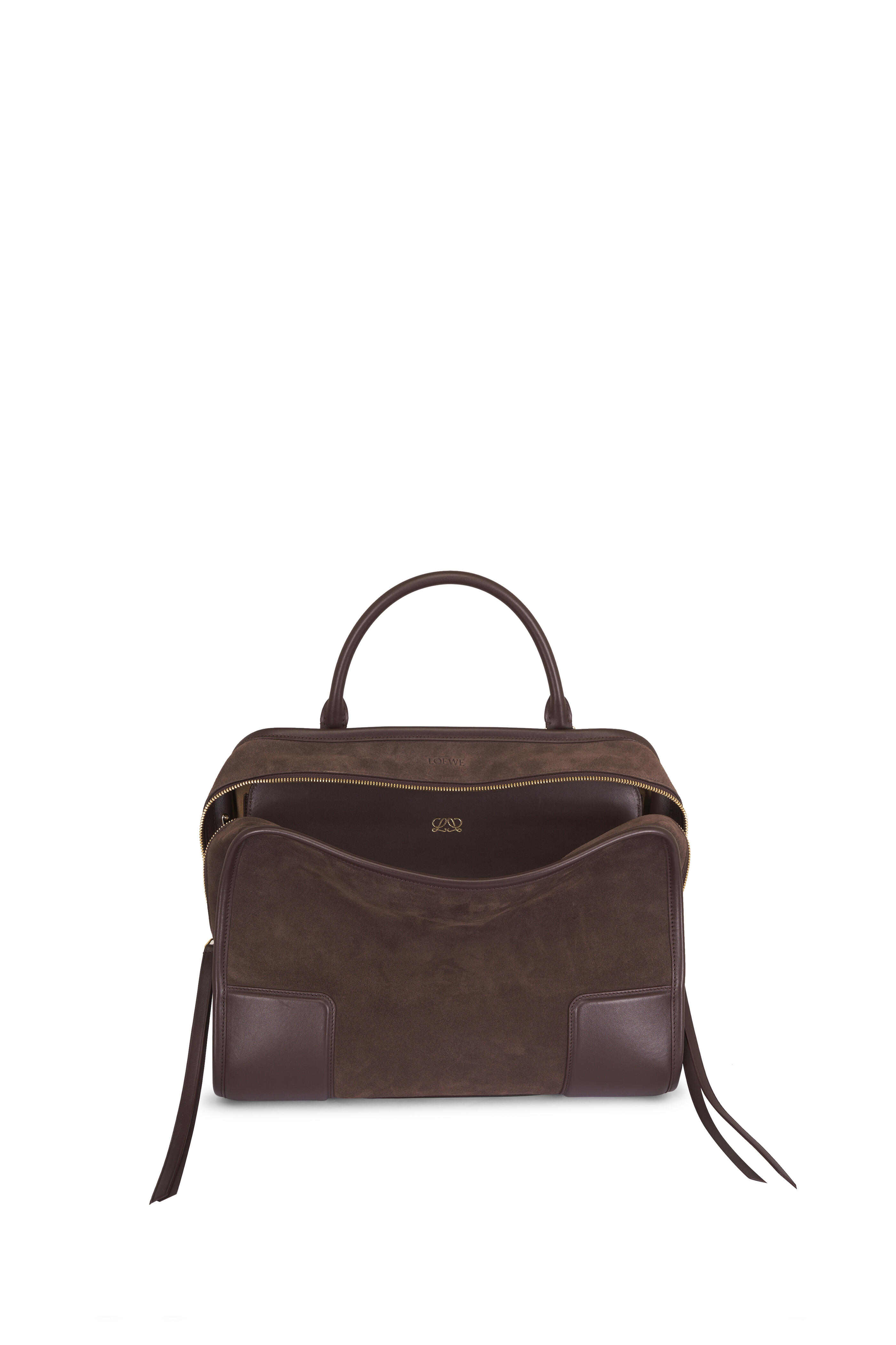 Loewe - Large Amazona 180 Dark Chestnut Suede Bag - view 4