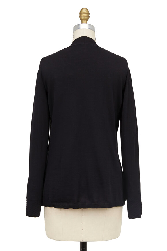 Rani Arabella - Black Wool & Cashmere Two-In-One Cardigan