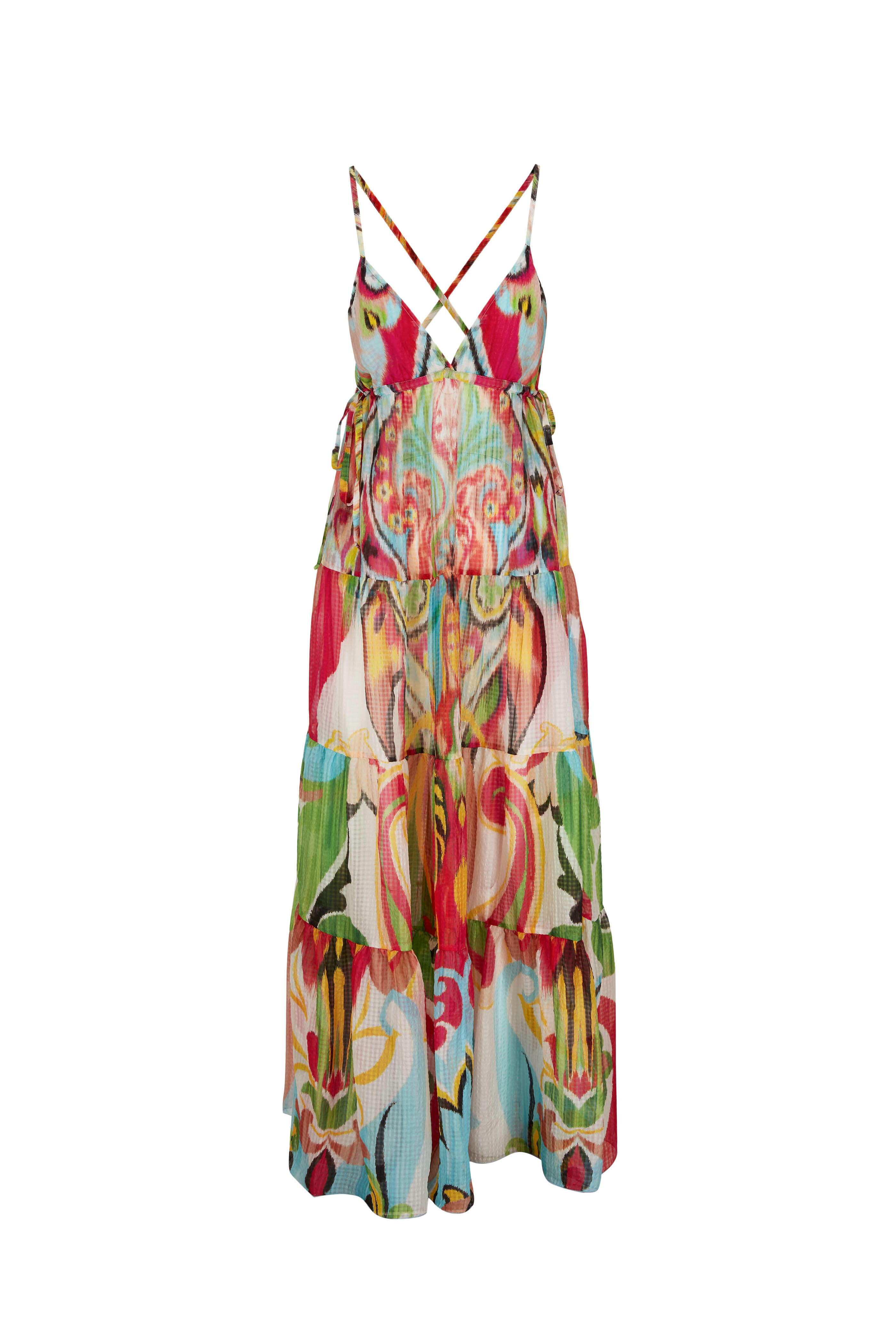 Etro - Multicolor Paisley Print Silk V-Neck Dress