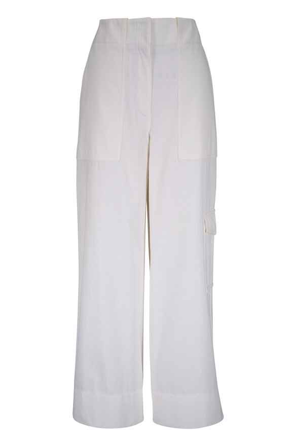 Akris Punto Cliff Cream Straight Leg Crop Cargo Pant