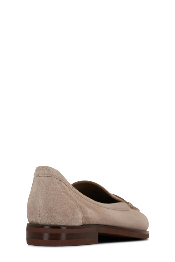 Santoni - Haileigh Taupe Suede Penny Loafer 