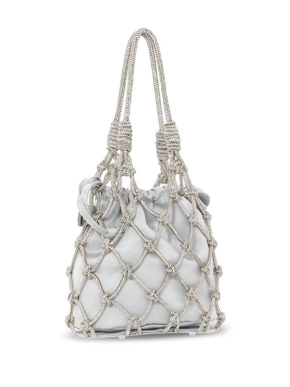 Judith Leiber Couture Silver Crystal Net Pouch - view 5