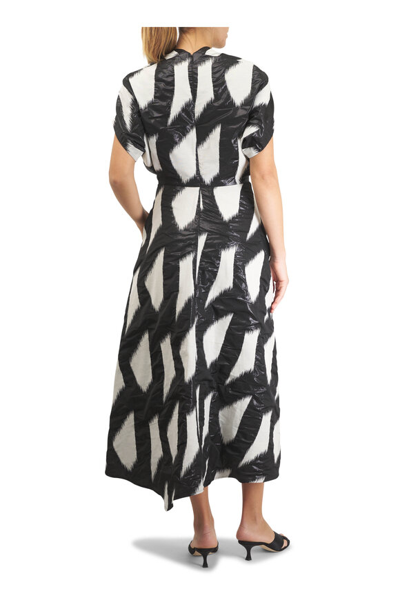 Zero + Maria Cornejo Long Aki Metallic Brushstroke Jacquard Midi Dress - view 4