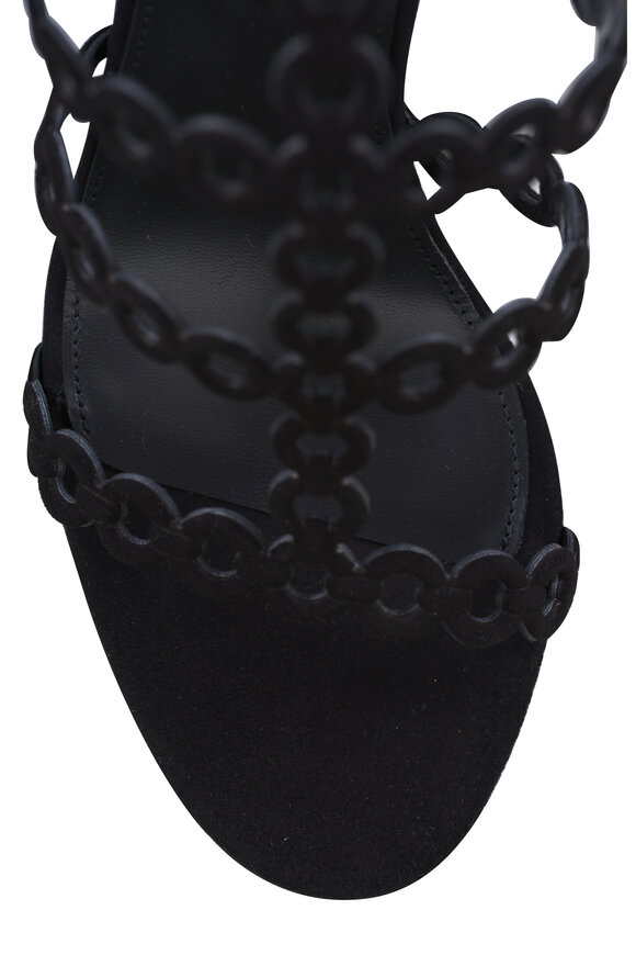 Aquazzura Black Infinity Chain Block Heel Sandal, 85mm - view 5