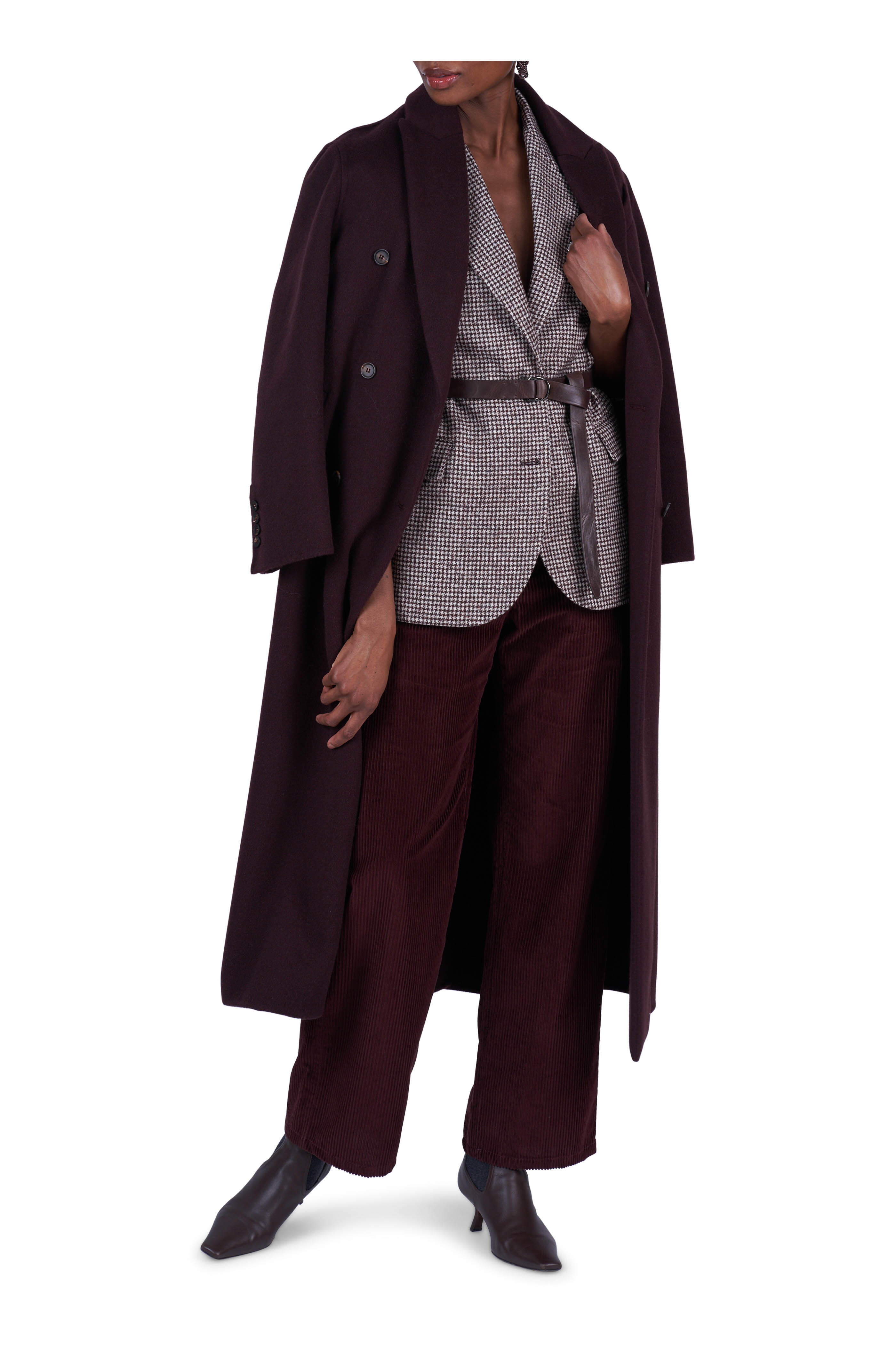 Brunello Cucinelli - Burgundy Corduroy Five Pocket Pant