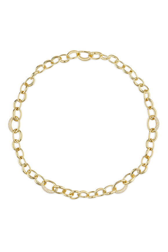 Paul Morelli 18k Yellow Gold Ultimate Pave Link Necklace - view 1