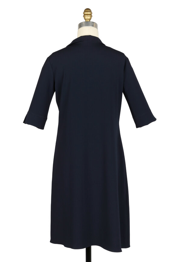 Peter Cohen - Navy Blue Notched Collar Dress 