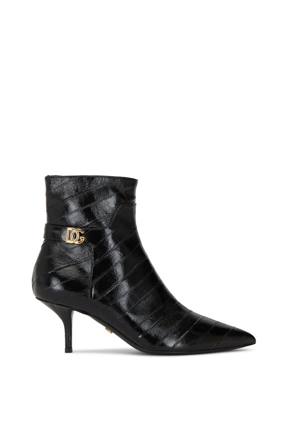 Dolce & Gabbana - Black Eel Pointy Ankle Bootie, 60mm