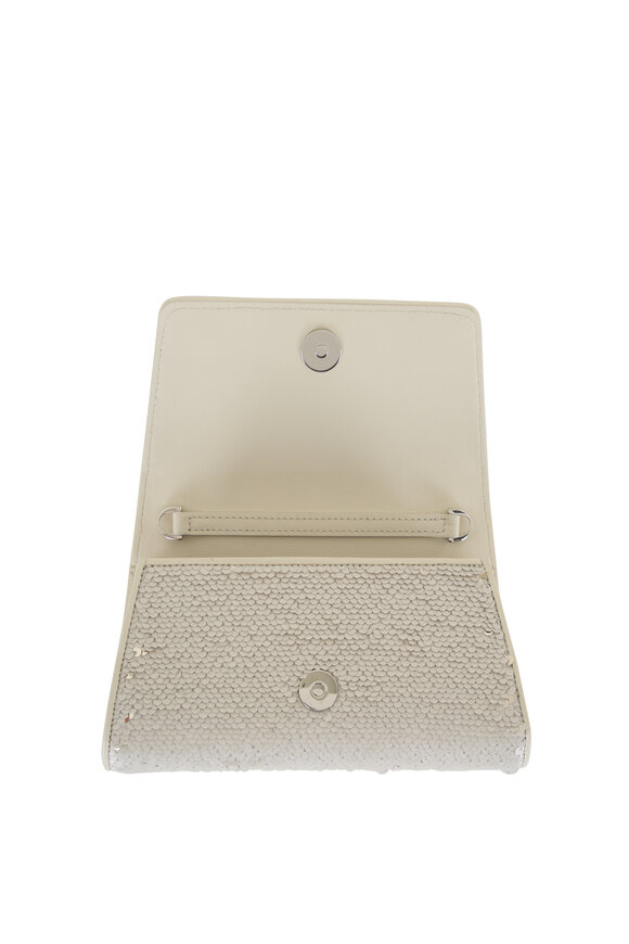 Akris - Mini Anouk White & Silver Paillette Clutch