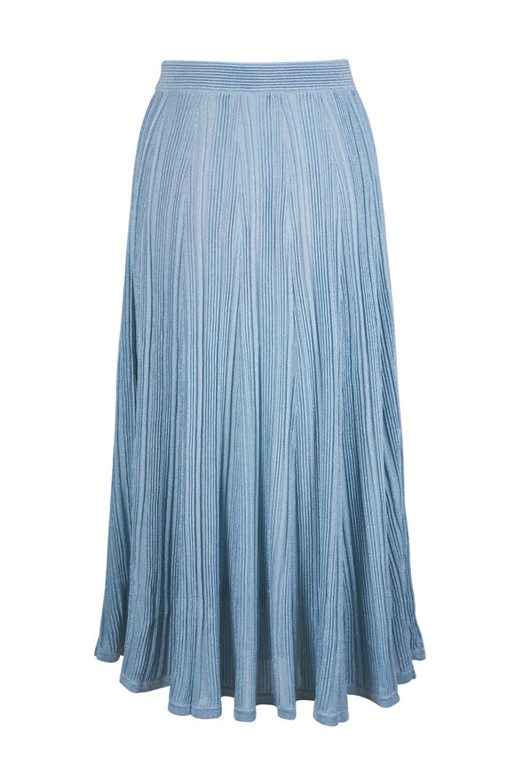 Zimmermann Aster Metallic Blue Midi Skirt - view 2