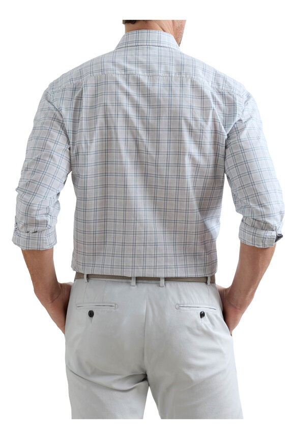 Peter Millar Pietro British Gray Plaid Cotton Sport Shirt - view 3