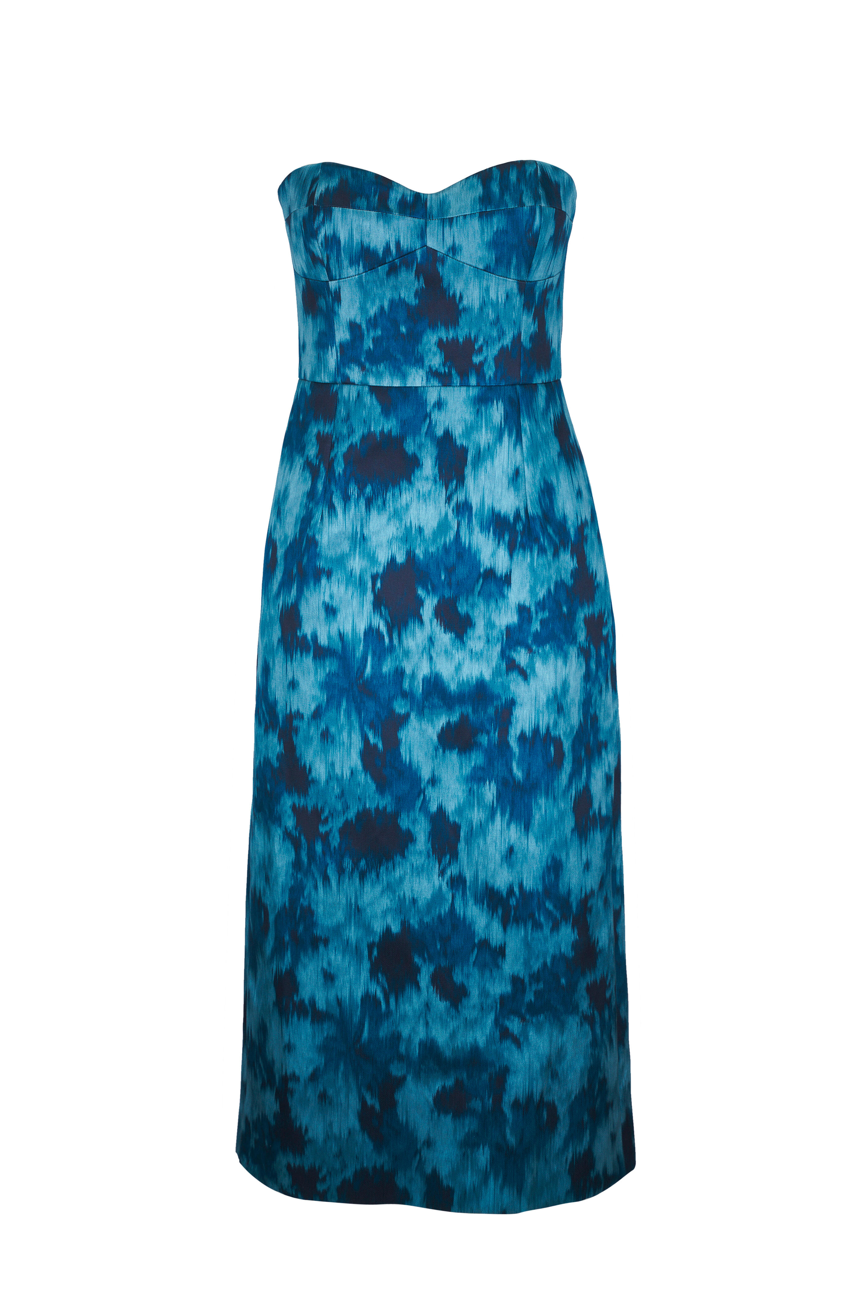 Michael Kors Collection - Seaglass Multi Strapless Bustier Sheath Dress - view 1