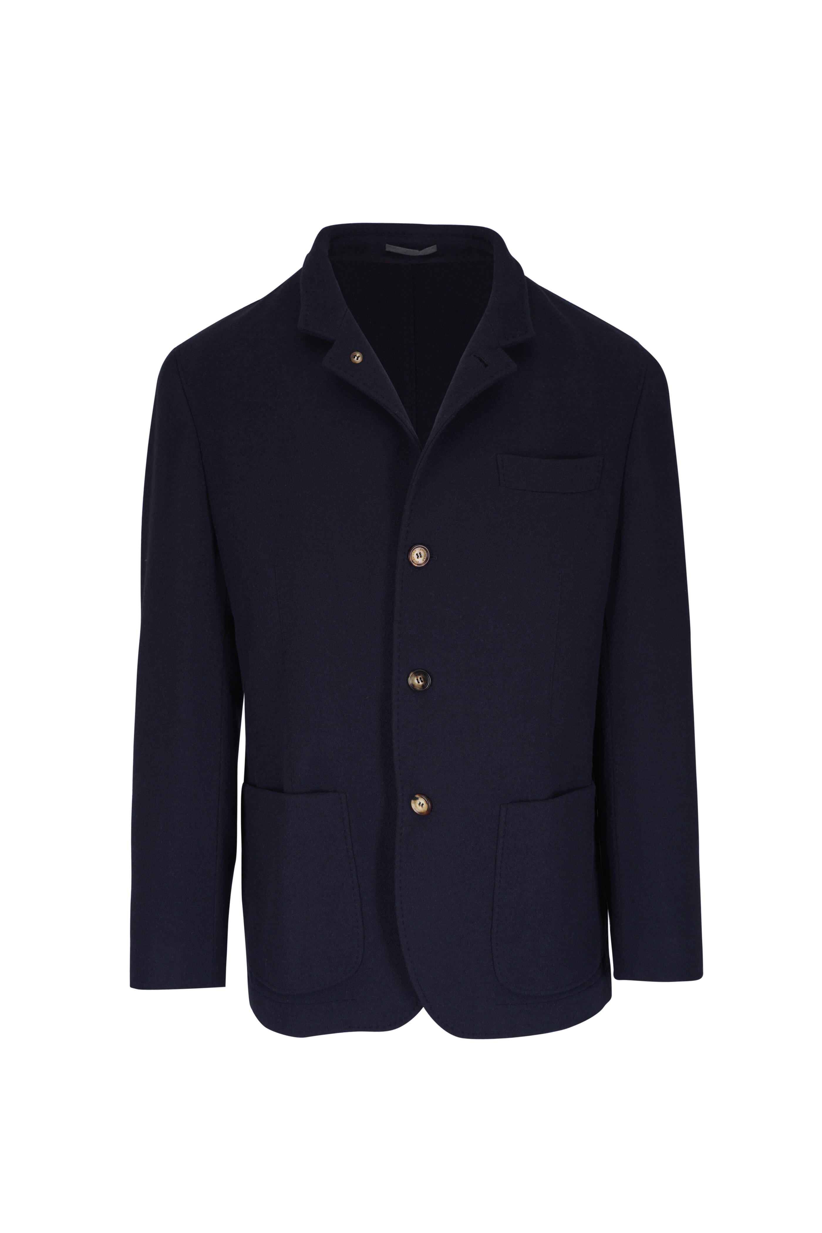 Brunello Cucinelli - Navy Blue Cashmere Coat